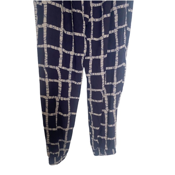 Anthropologie The Odells Gretchen Paperbag Jogger Plaid  Blue/White  XS NO BELT - Picture 8 of 9